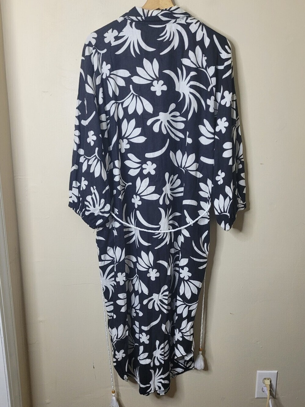 FOR CYNTHIA Linen Button Front Floral Dress - Picture 7 of 9
